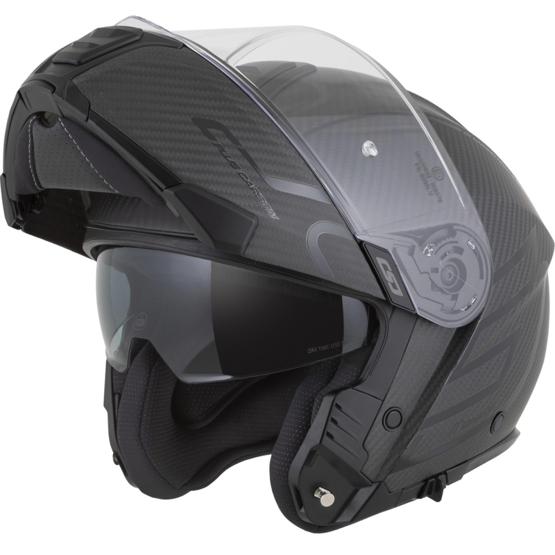 Preklopna motoristična čelada Cassida Modulo 2.1 Plus Carbon BlackOut mat črna