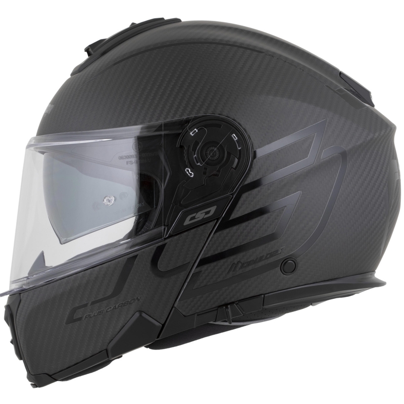 Preklopna motoristična čelada Cassida Modulo 2.1 Plus Carbon BlackOut mat črna
