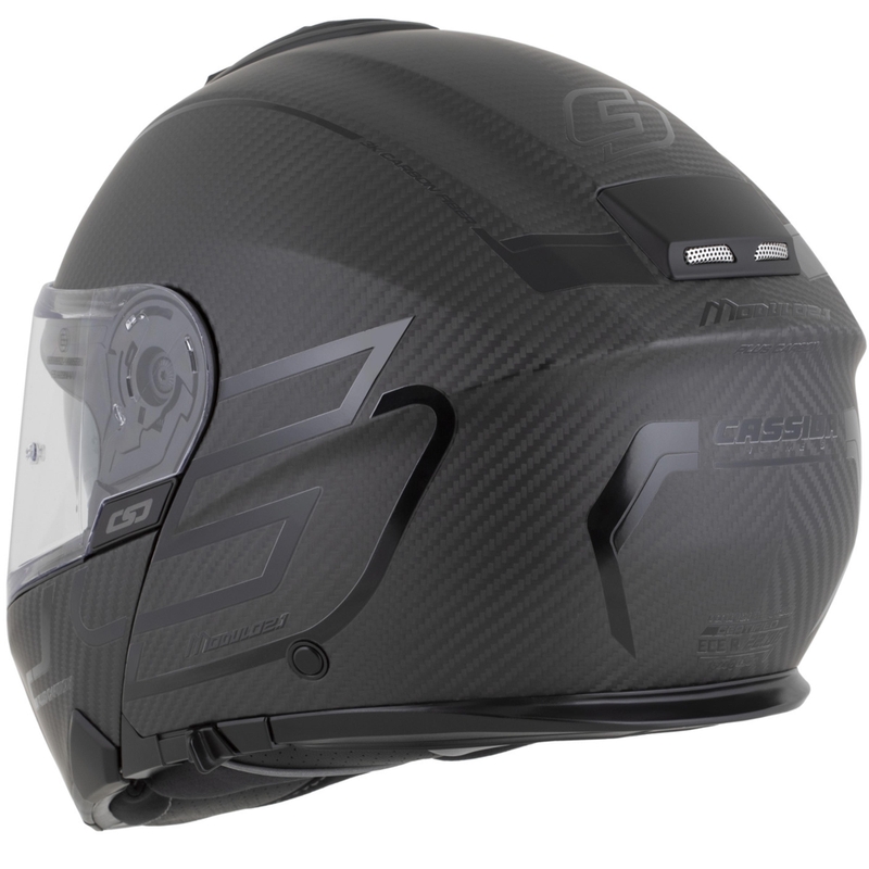 Preklopna motoristična čelada Cassida Modulo 2.1 Plus Carbon BlackOut mat črna