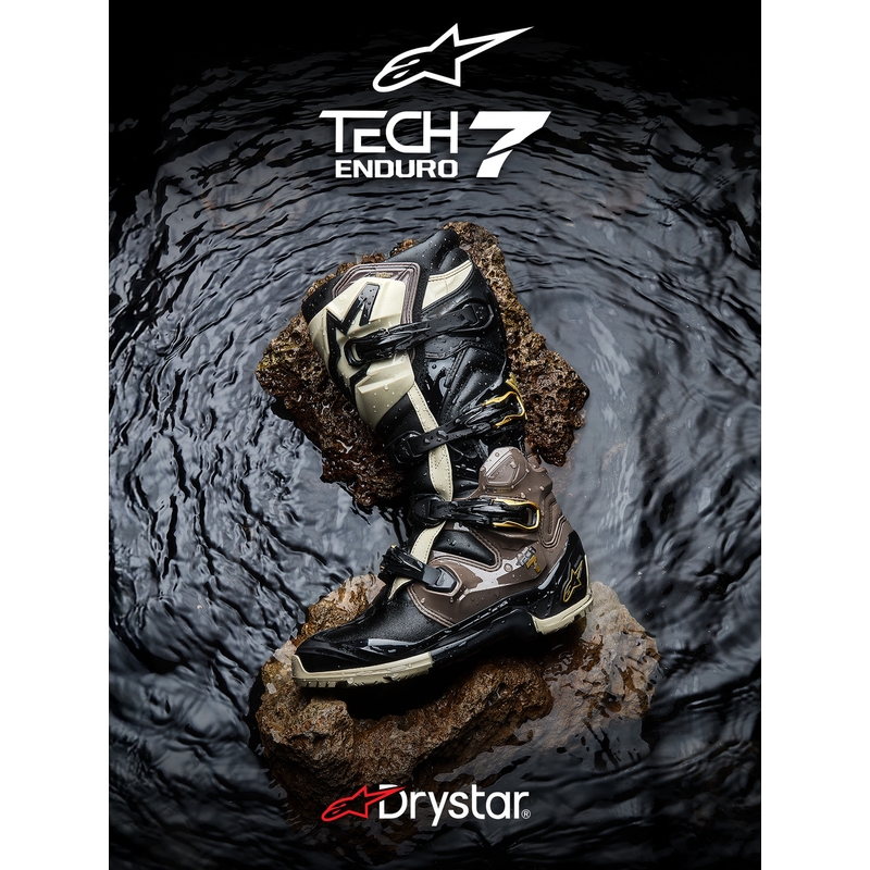 Moto škornji Alpinestars TECH 7 Enduro Drystar črno-temno sivo-zlati
