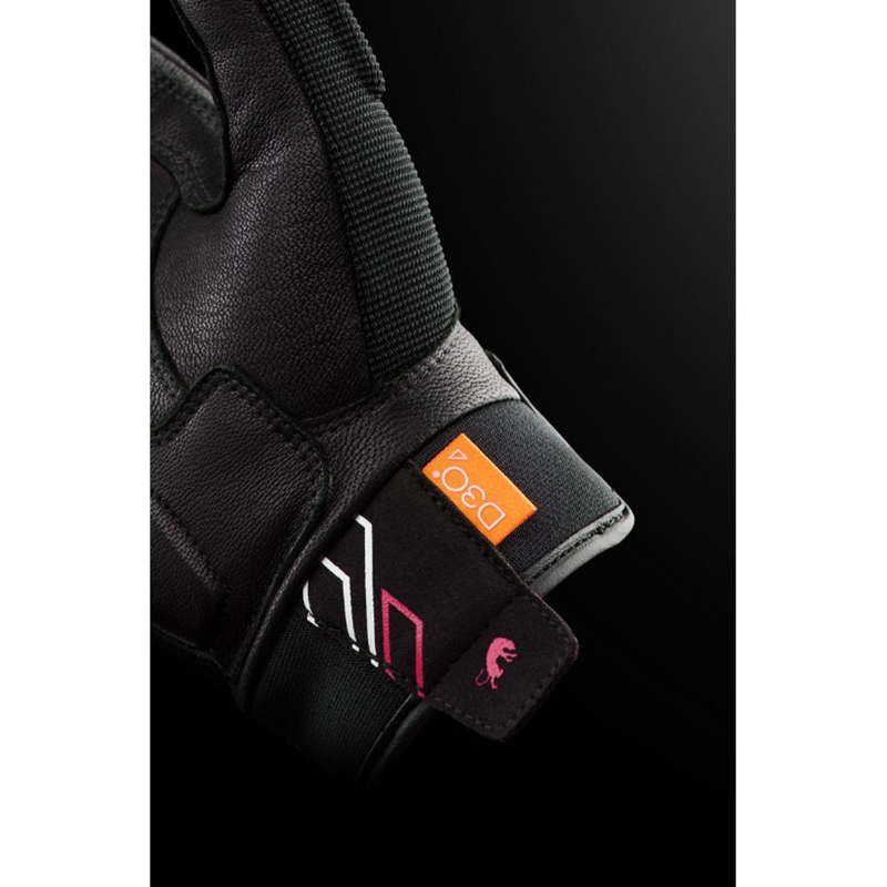 Ženske motoristične rokavice Furygan Jet Neon D3O® Evo črno-belo-roza
