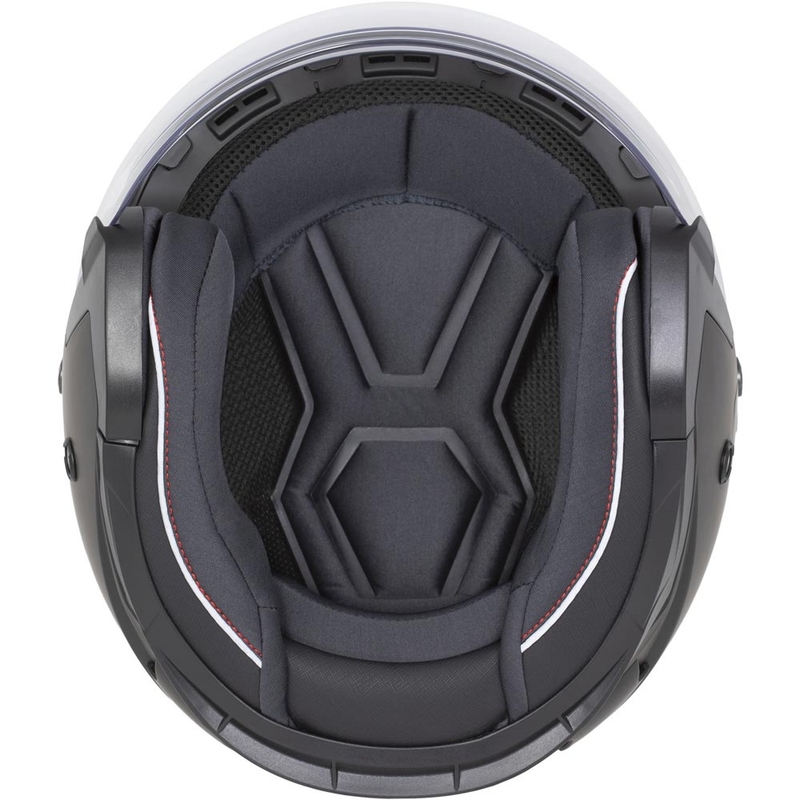 Cassida Reflex 2.0 varnostna motoristična čelada z odprtim obrazom, bela-rdeča-siva-odsevna srebrna