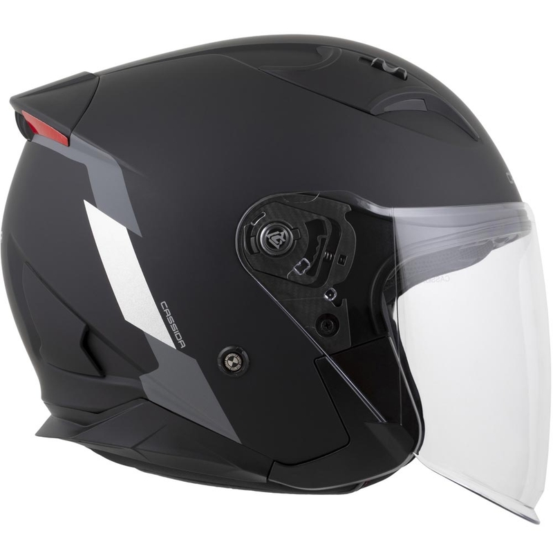 Cassida Reflex 2.0 varnostna odprta motoristična čelada mat črno-sivo-odsevno srebrna
