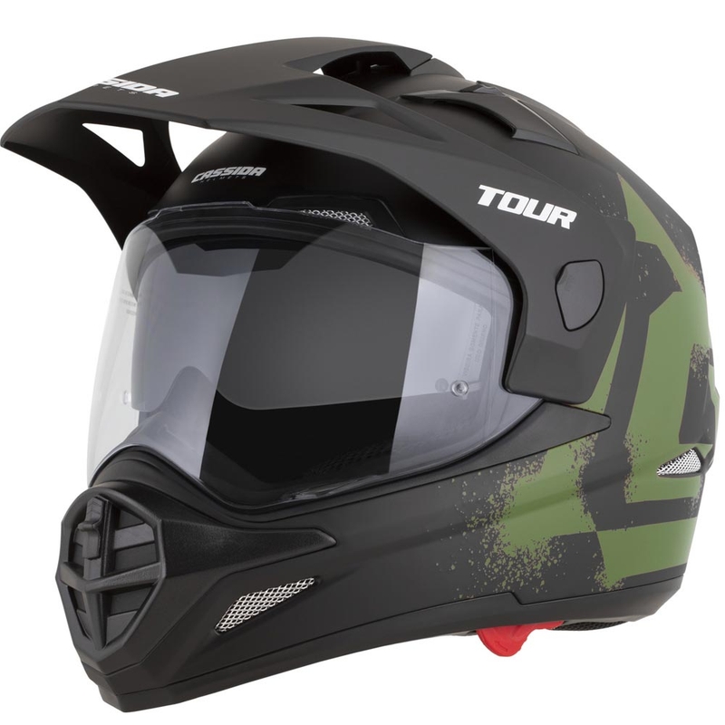 Enduro motoristična čelada Cassida Tour 2.0 Crew mat črno-temno zelena