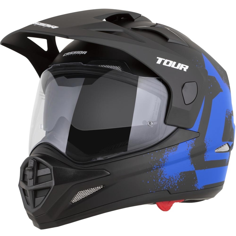 Enduro motoristična čelada Cassida Tour 2.0 Crew mat črno-modra