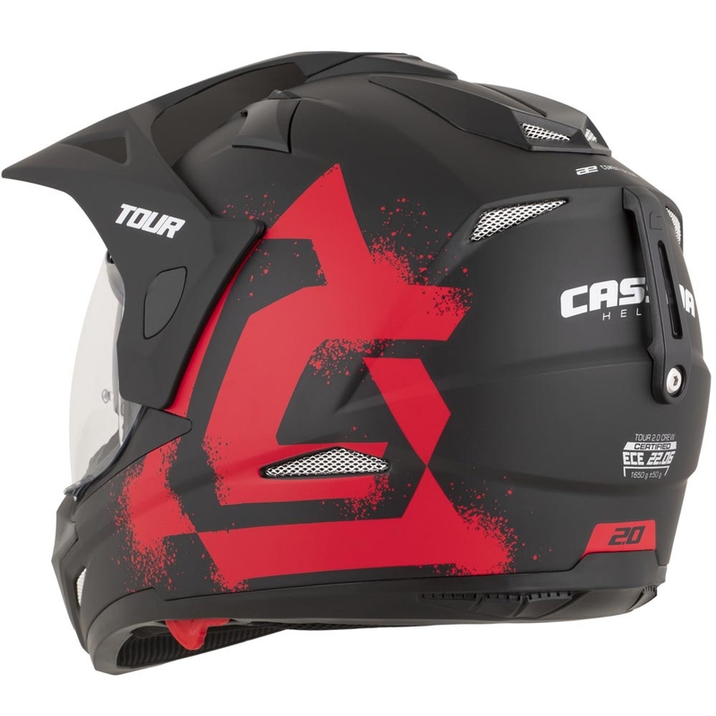 Enduro motoristična čelada Cassida Tour 2.0 Crew mat črno-rdeča