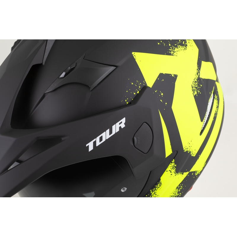 Enduro motoristična čelada Cassida Tour 2.0 Crew mat črno-fluo rumena