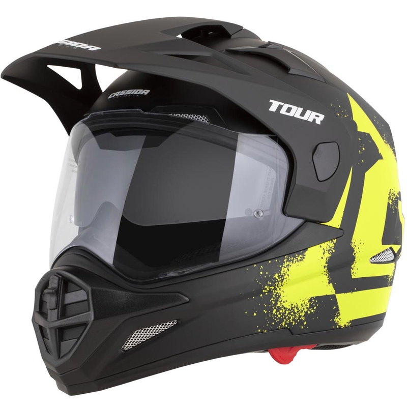 Enduro motoristična čelada Cassida Tour 2.0 Crew mat črno-fluo rumena