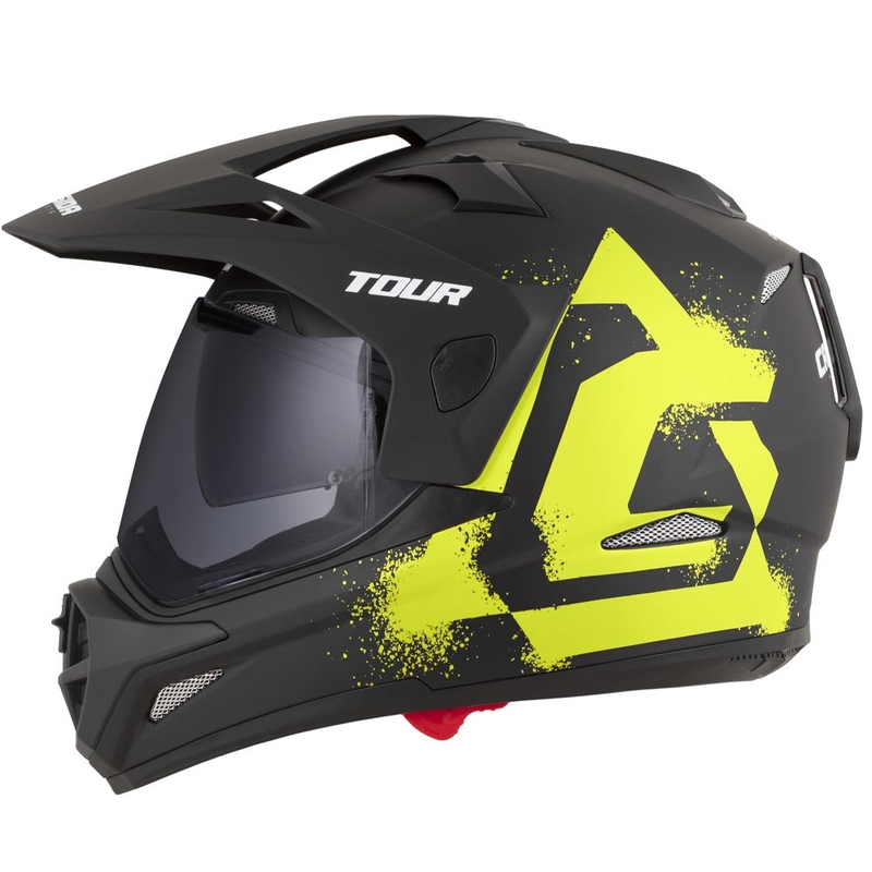 Enduro motoristična čelada Cassida Tour 2.0 Crew mat črno-fluo rumena