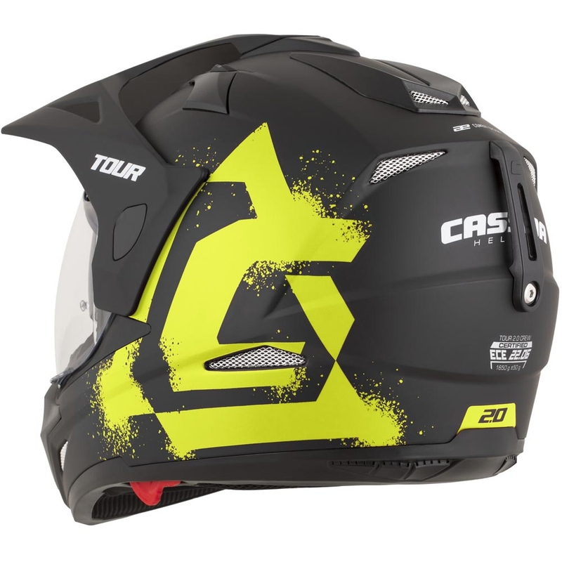 Enduro motoristična čelada Cassida Tour 2.0 Crew mat črno-fluo rumena