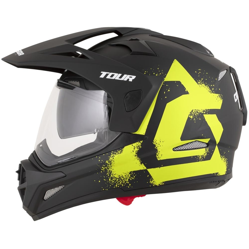 Enduro motoristična čelada Cassida Tour 2.0 Crew mat črno-fluo rumena