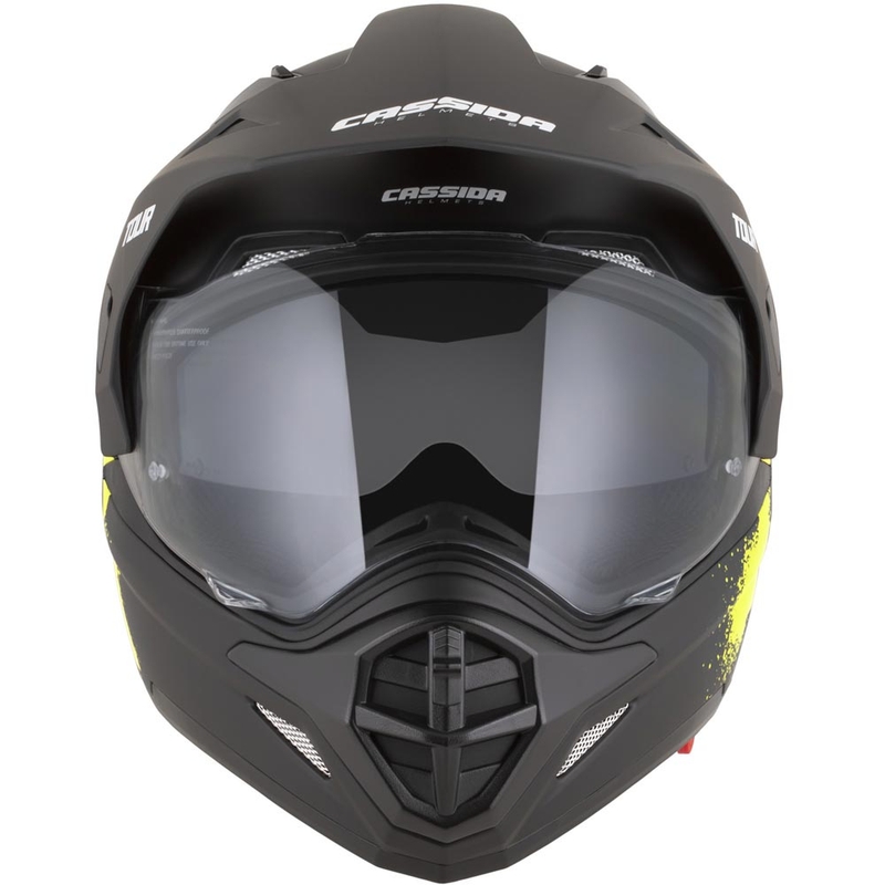 Enduro motoristična čelada Cassida Tour 2.0 Crew mat črno-fluo rumena