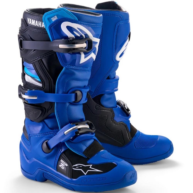 Otroški motokros škornji Alpinestars TECH 7 S YAMAHA modro-belo-črna kolekcija