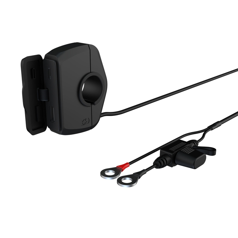 Oxford tanka vtičnica USB-C in USB-A črne barve