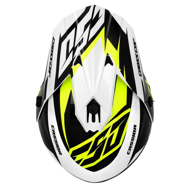 Cassida Cross Cup Two Motokros čelada črno-bela-siva-fluo rumena