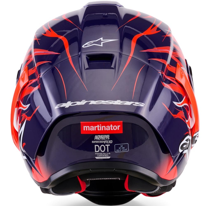 Alpinestars Supertech R-10 Flyte motoristična čelada z integriranim obrazom Jorge Martin vijolično-rdeča