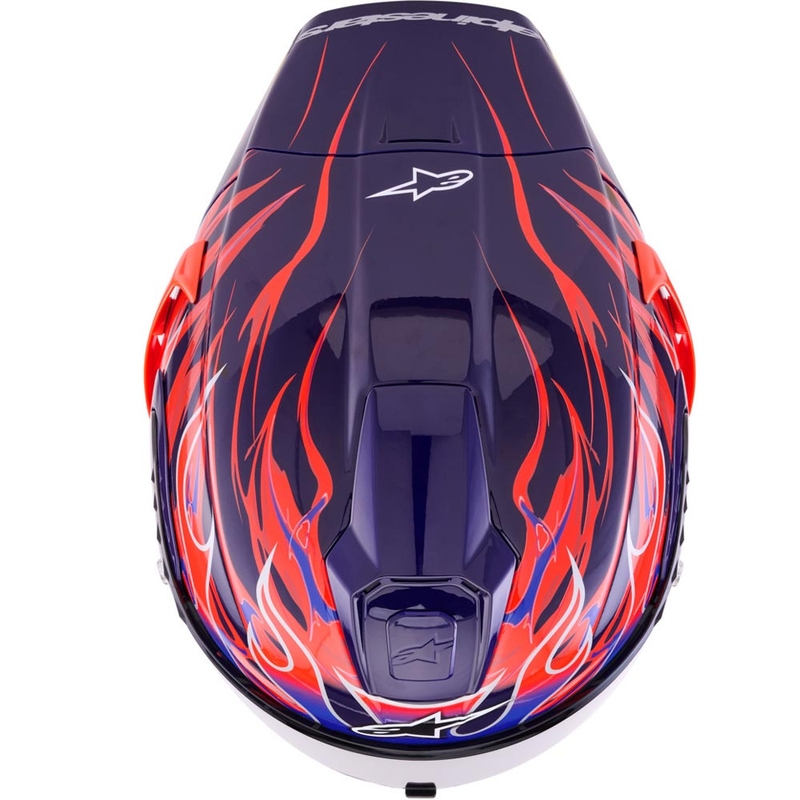 Alpinestars Supertech R-10 Flyte motoristična čelada z integriranim obrazom Jorge Martin vijolično-rdeča