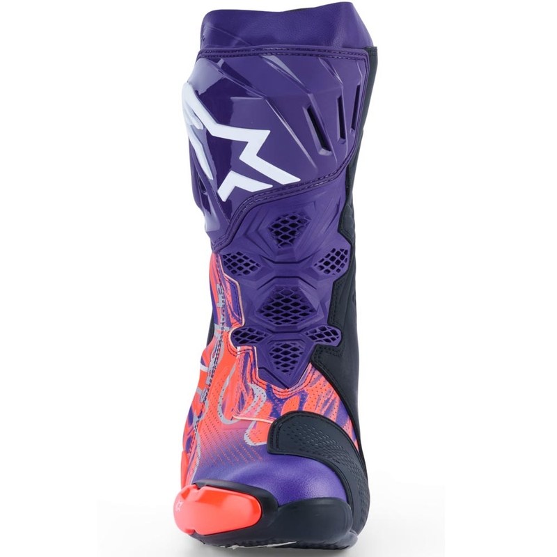 Moto škornji Alpinestars Supertech R Vented Flyte omejena izdaja Jorge Martin vijolično-rdeče-črni