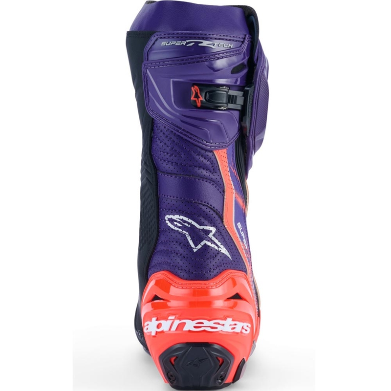 Moto škornji Alpinestars Supertech R Vented Flyte omejena izdaja Jorge Martin vijolično-rdeče-črni