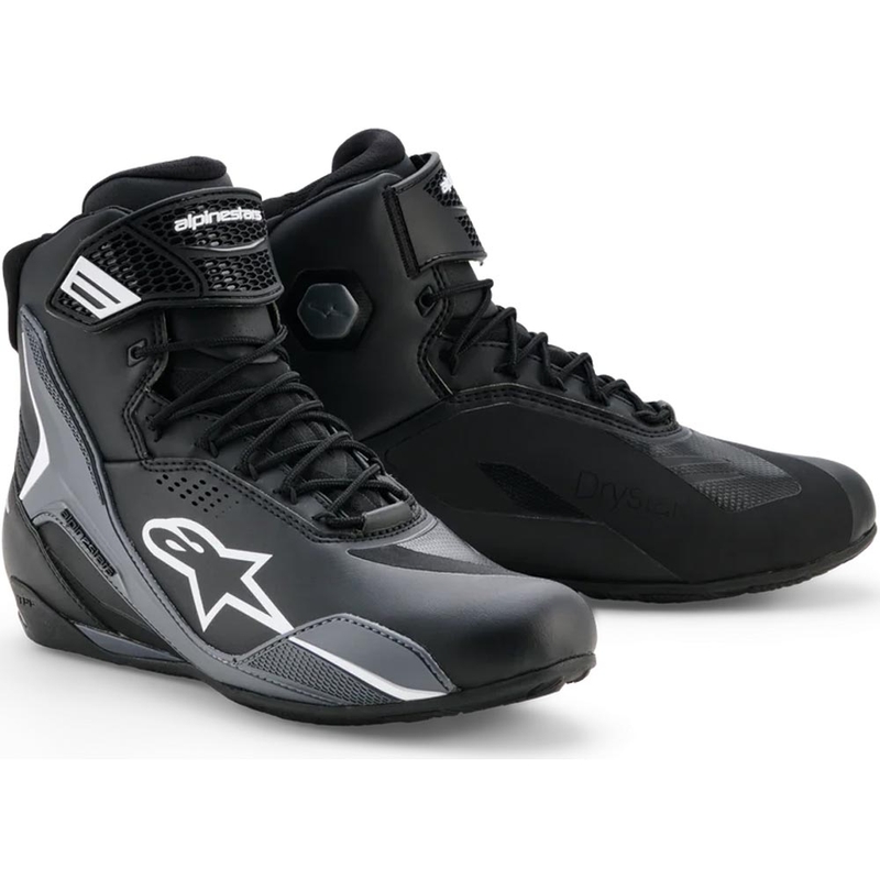 Moto škornji Alpinestars Faster-4 Drystar črno-temno sivo-beli