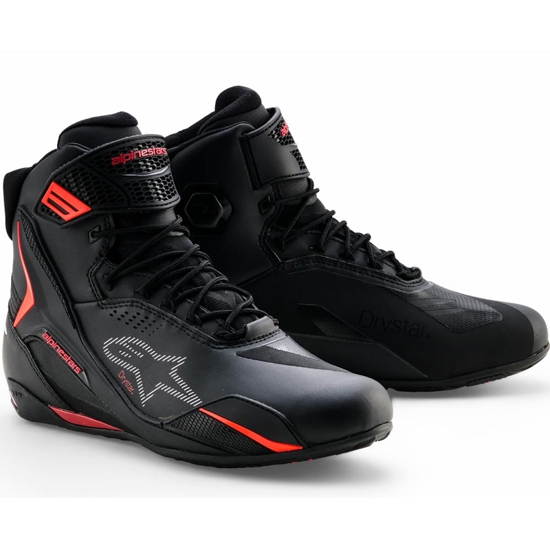 Moto škornji Alpinestars Faster-4 Drystar črno-fluo rdeči