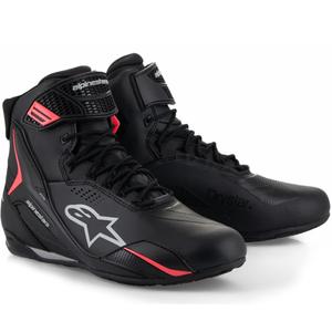 Ženski motoristični škornji Alpinestars Stella Faster-4 Drystar črno-sivo-rdeči