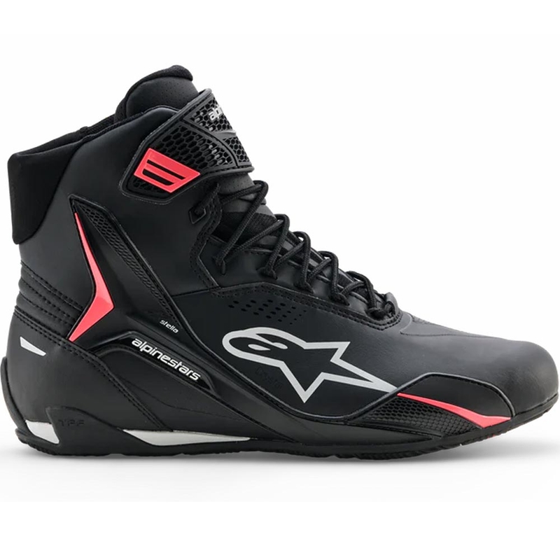 Ženski motoristični škornji Alpinestars Stella Faster-4 Drystar črno-sivo-rdeči