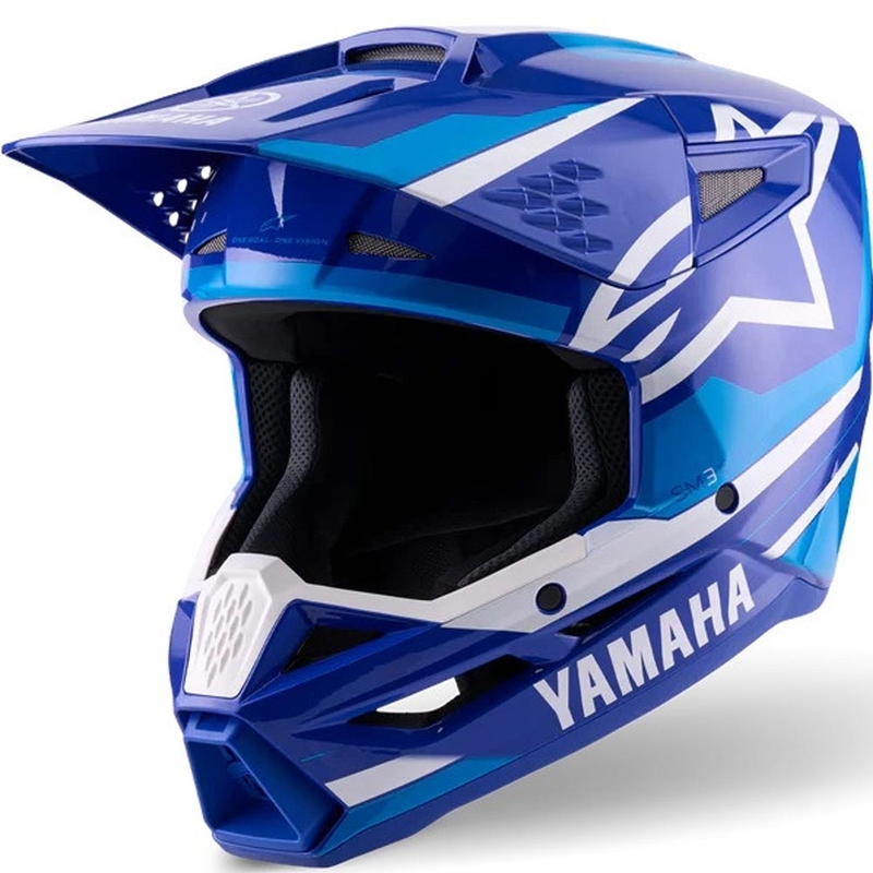 Motokros čelada Alpinestars S-M3 YAMAHA modro-bela kolekcija
