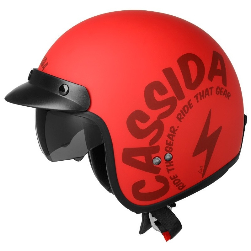 Cassida Oxygen Gear rdeče-črna odprta motoristična čelada
