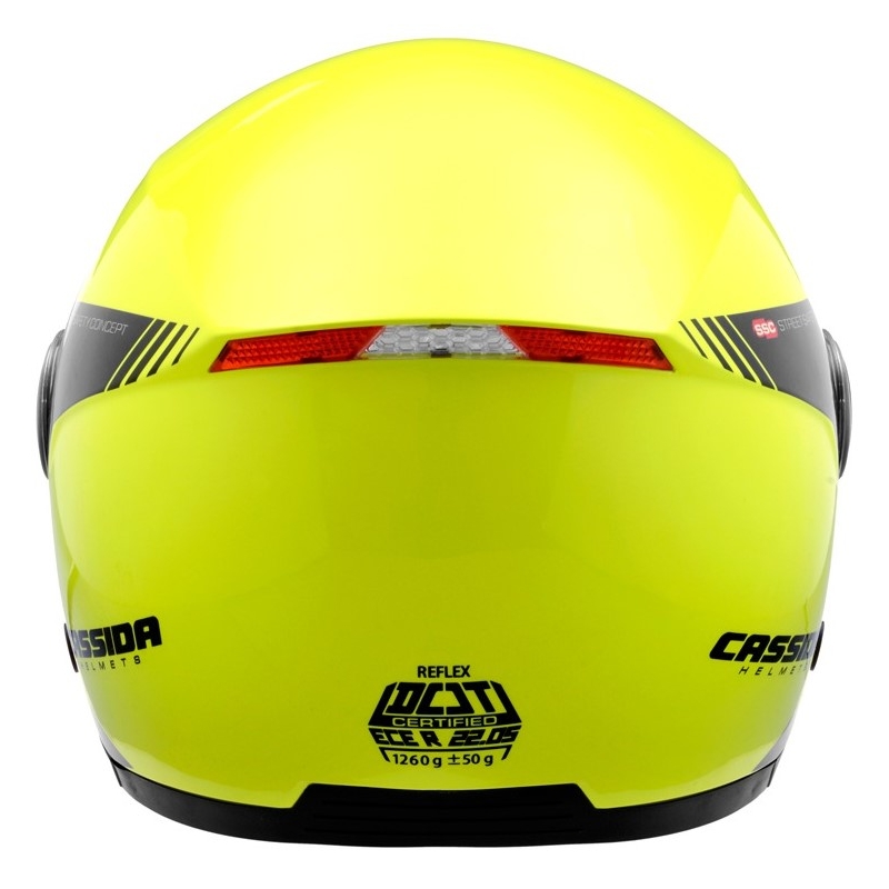Cassida Reflex Varnostna odprta motoristična čelada črno-fluo rumena