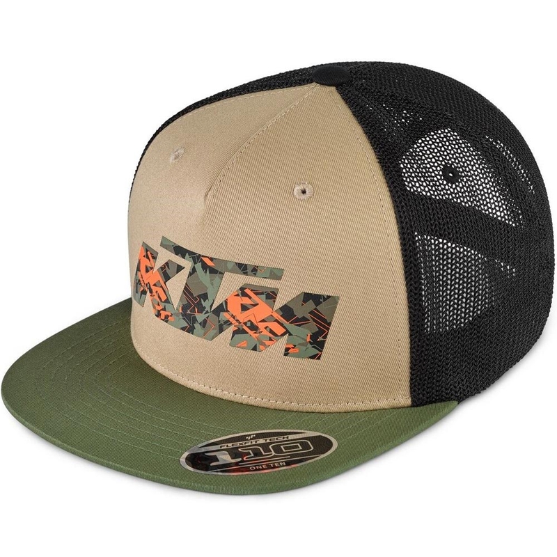 Kapa KTM Logo Trucker črno-bež-kaki