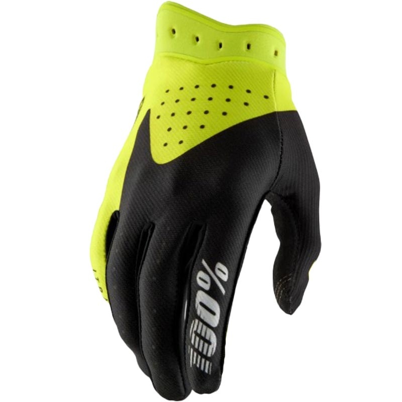 Motokros rokavice 100% iTrack črno-fluo rumene