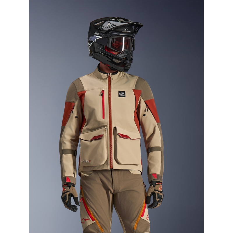 Moto jakna Alpinestars Maxdura Drystar XF rjavo-oranžna