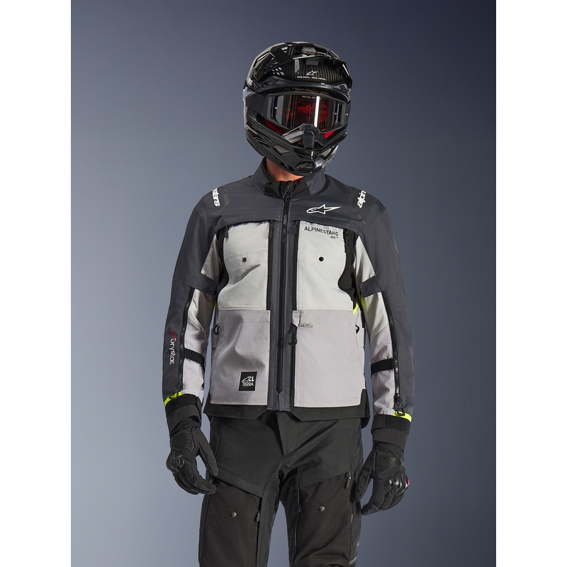 Motoristična jakna Alpinestars Cusco Drystar svetlo siva-svetlo modra-temno modra