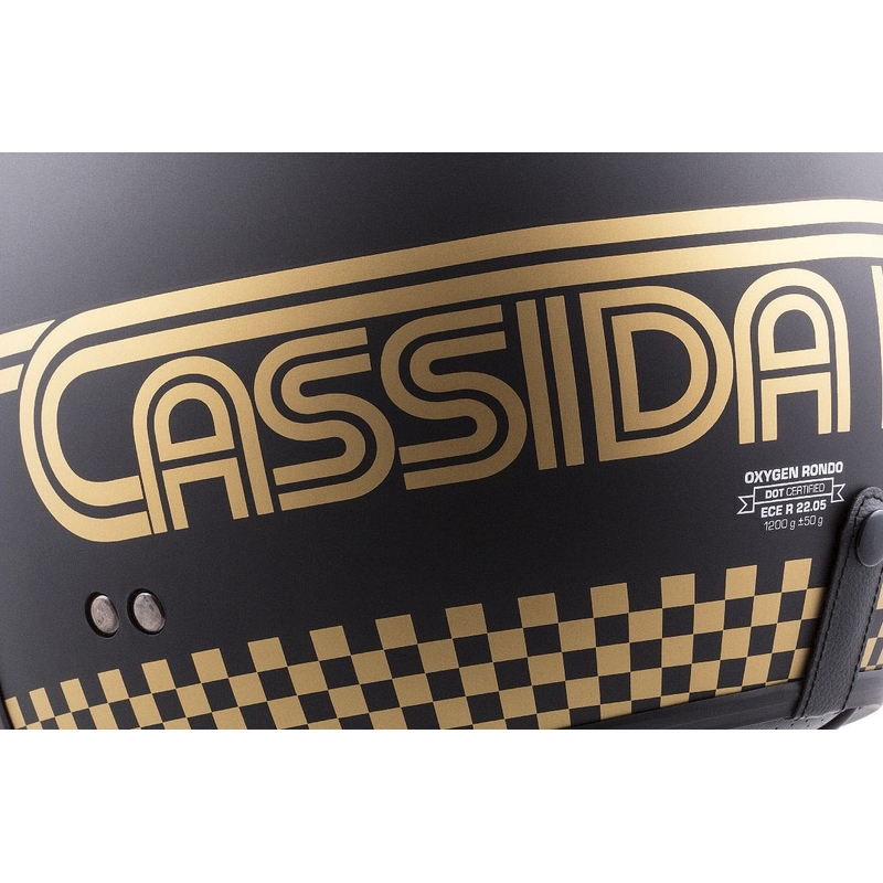 Cassida Oxygen Rondo odprta motoristična čelada črna in zlata