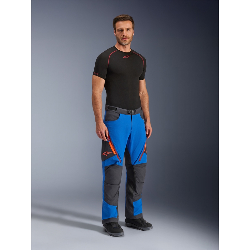 Alpinestars Maxdura Dual motoristične hlače modro-temno sivo-oranžne