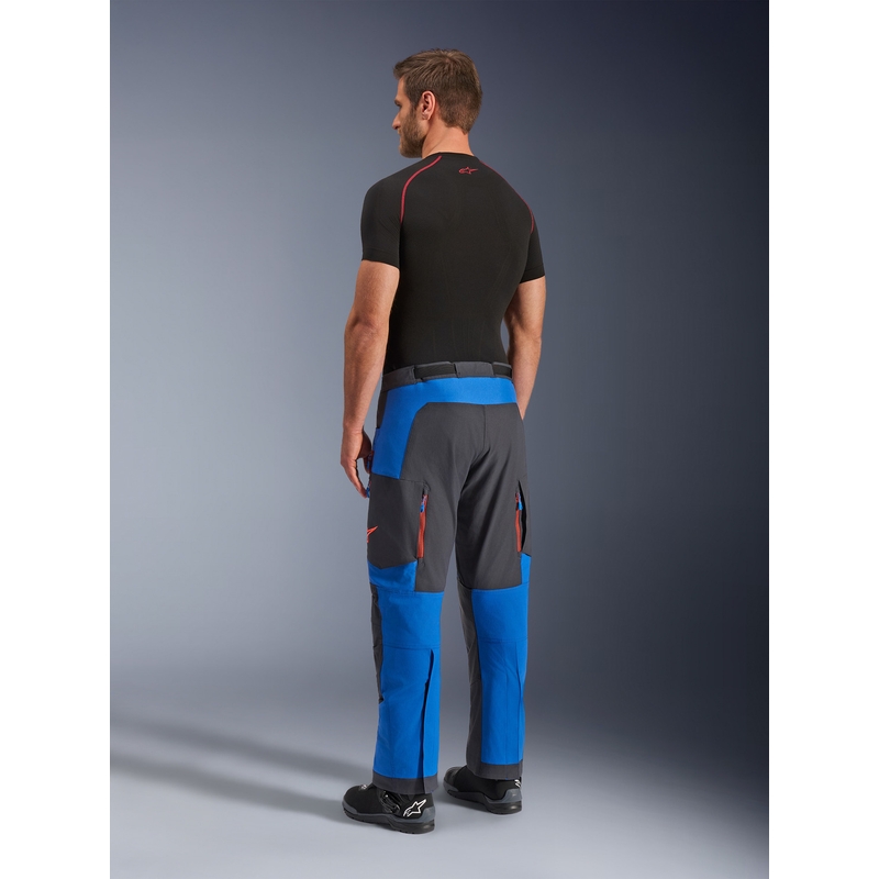 Alpinestars Maxdura Dual motoristične hlače modro-temno sivo-oranžne