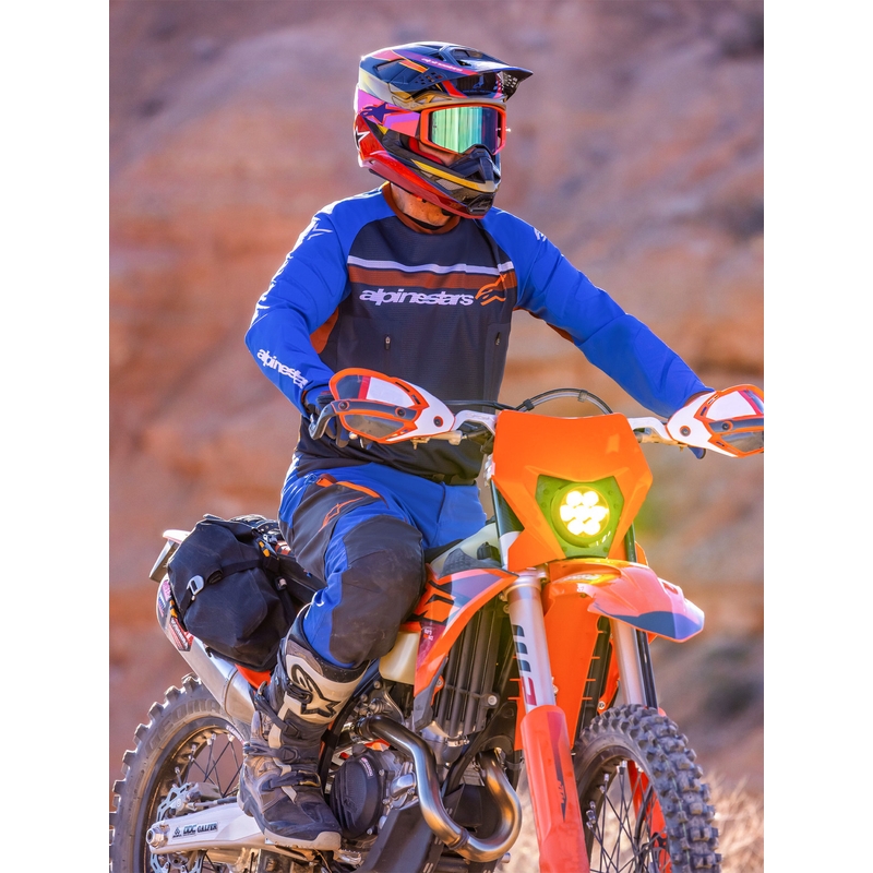 Alpinestars Maxdura Dual motoristične hlače modro-temno sivo-oranžne