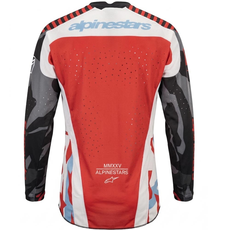 Motokros dres Alpinestars Techstar Beast Coast omejene izdaje sivo-črno-oranžen