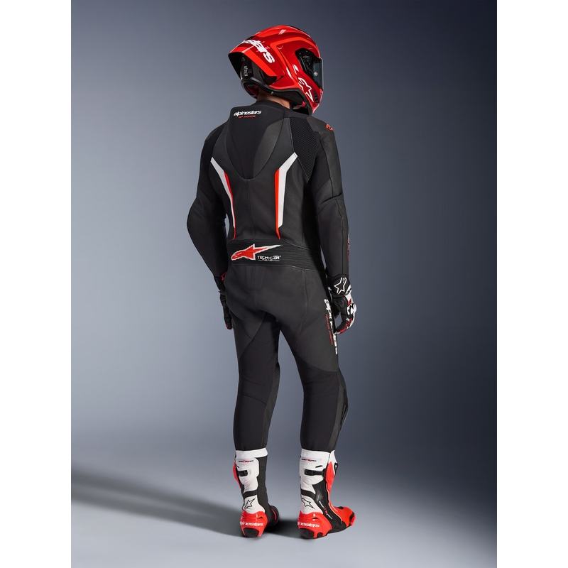 Alpinestars GP FORCE V2 enodelni motoristični kombinezon črno-belo-fluo rdeč