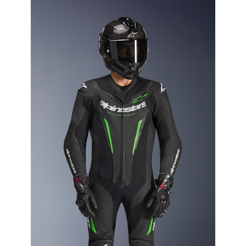 Alpinestars GP FORCE V2 enodelni motoristični kombinezon črno-zelen