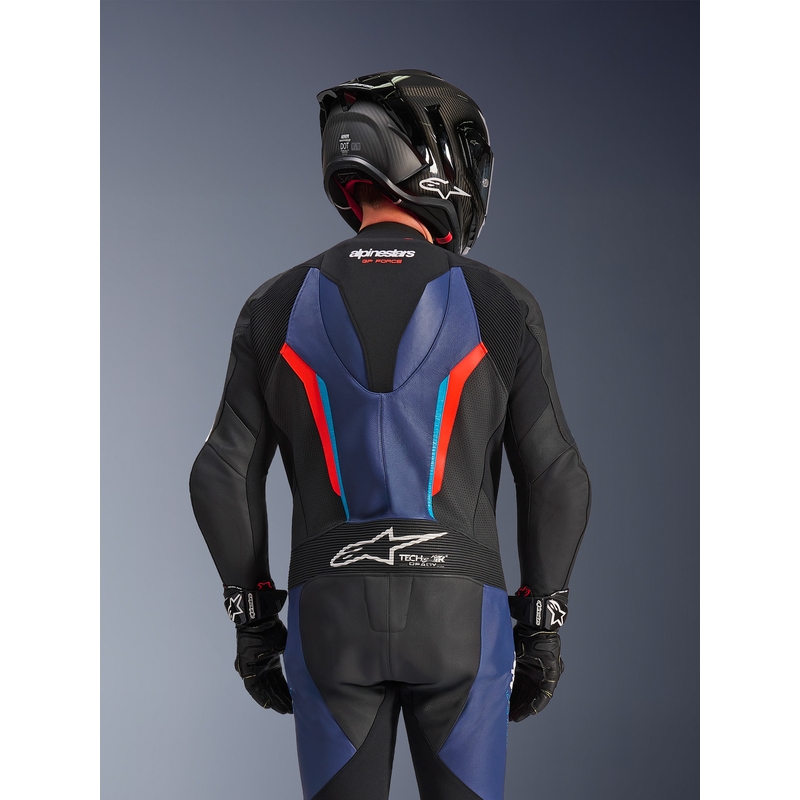 Alpinestars GP FORCE V2 enodelni motoristični kombinezon črno-modro-fluo rdeč