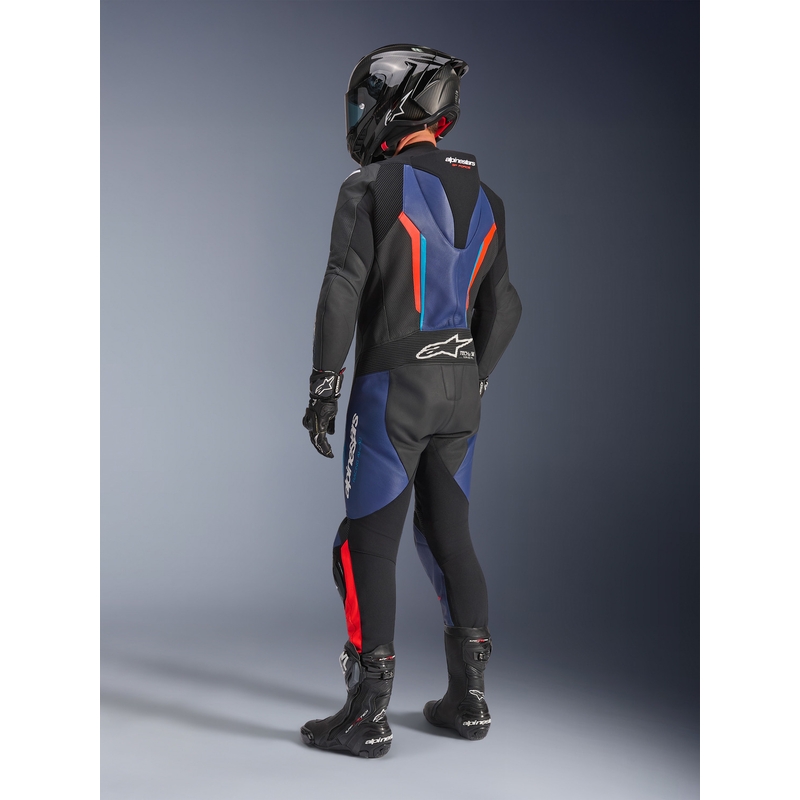 Alpinestars GP FORCE V2 enodelni motoristični kombinezon črno-modro-fluo rdeč