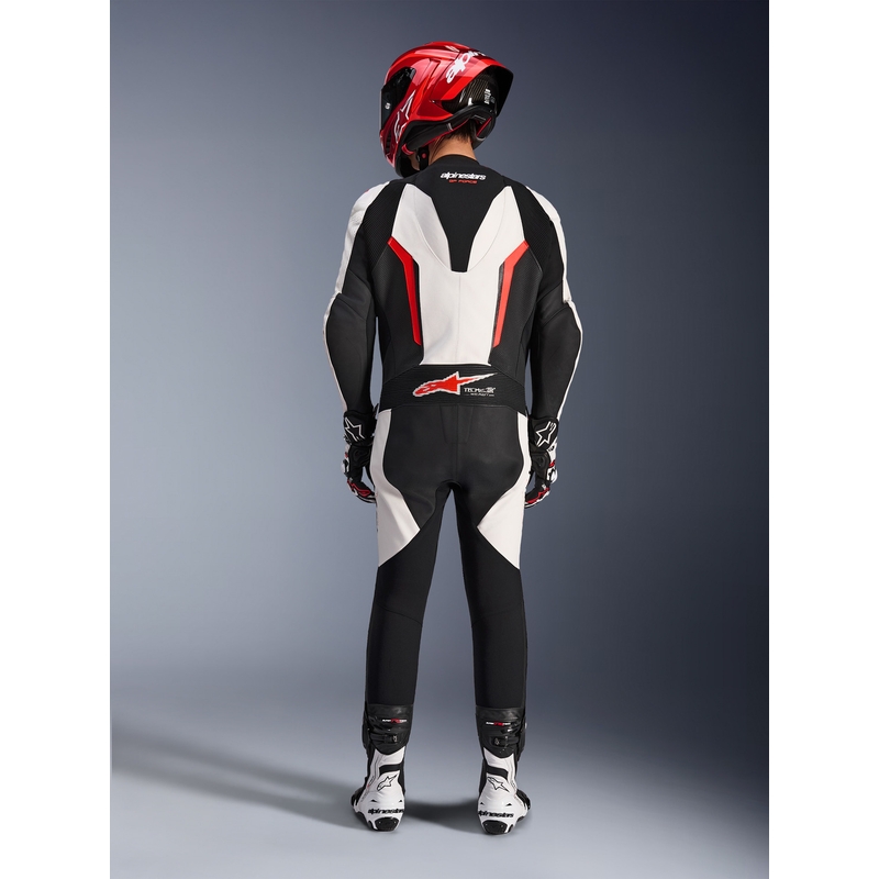 Alpinestars GP FORCE V2 enodelni motoristični kombinezon bela-črna-fluo rdeča