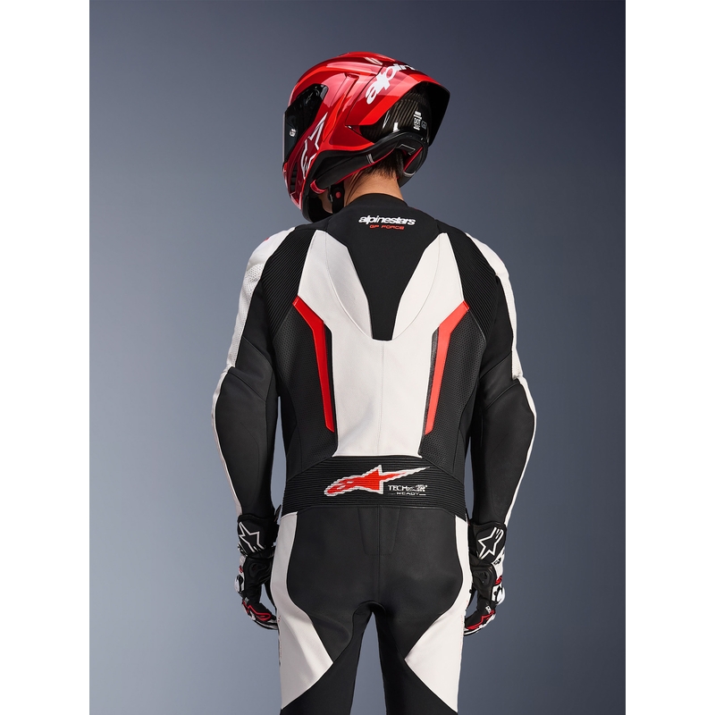 Alpinestars GP FORCE V2 enodelni motoristični kombinezon bela-črna-fluo rdeča