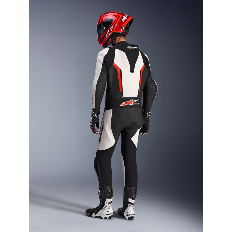 Alpinestars GP FORCE V2 enodelni motoristični kombinezon bela-črna-fluo rdeča