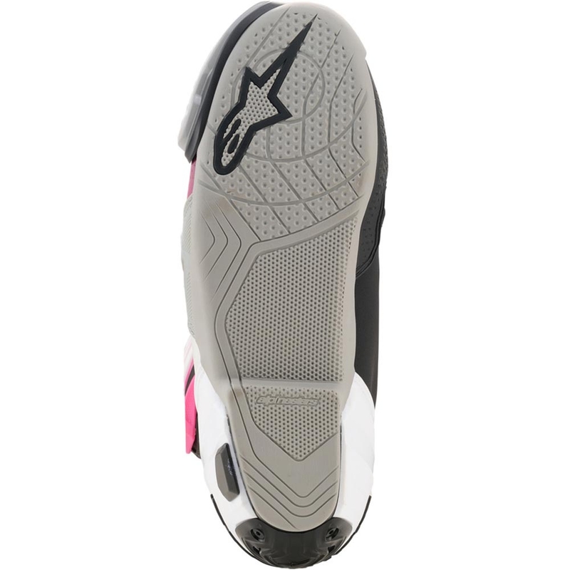 Moto škornji Alpinestars Supertech R črno-belo-roza-rumeni