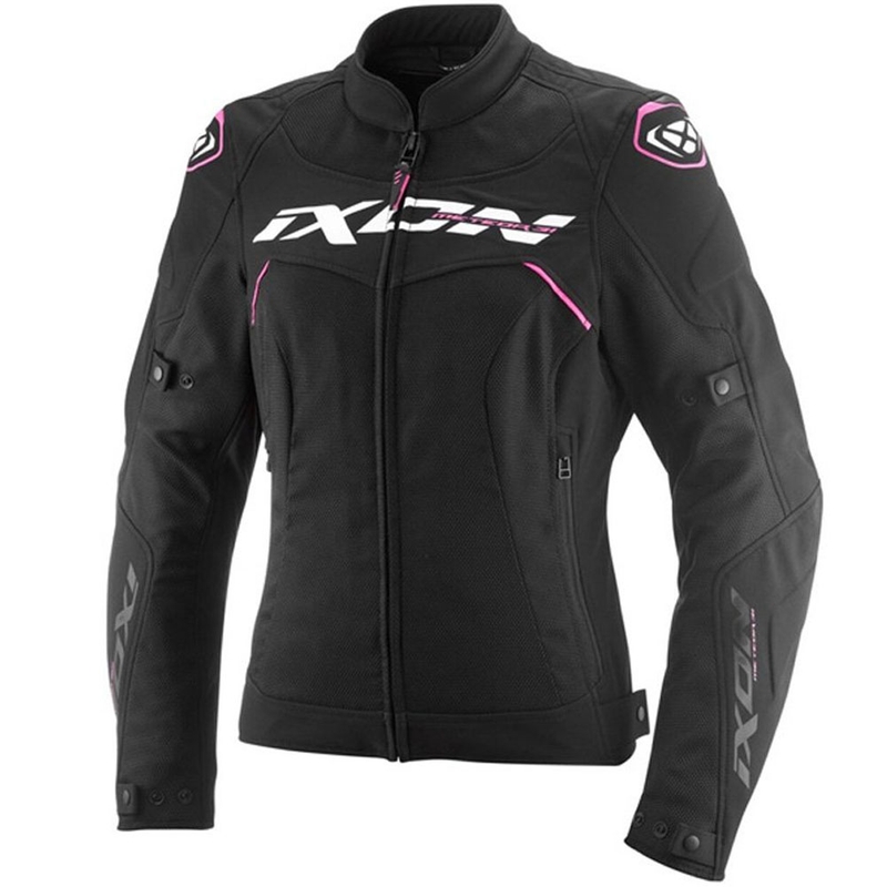 Ženska motoristična jakna IXON Meteor 31 Lady črno-belo-roza