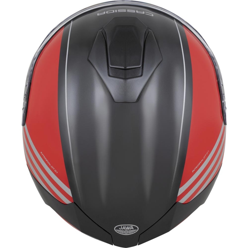 Cassida Integral GT 2.1 Jawa Sport motoristična čelada z integriranim obrazom črno-biserno rdečo-srebrna