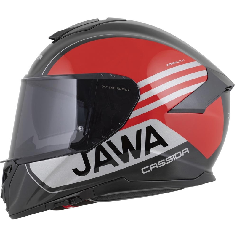 Cassida Integral GT 2.1 Jawa Sport motoristična čelada z integriranim obrazom črno-biserno rdečo-srebrna